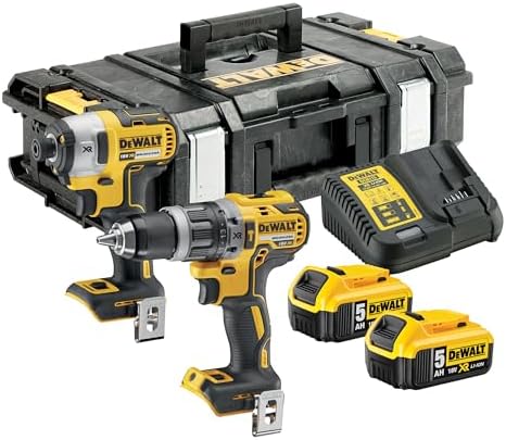 DEWALT- Kit Double18V XR Brushless – Comprend une Perceuse à Perc...