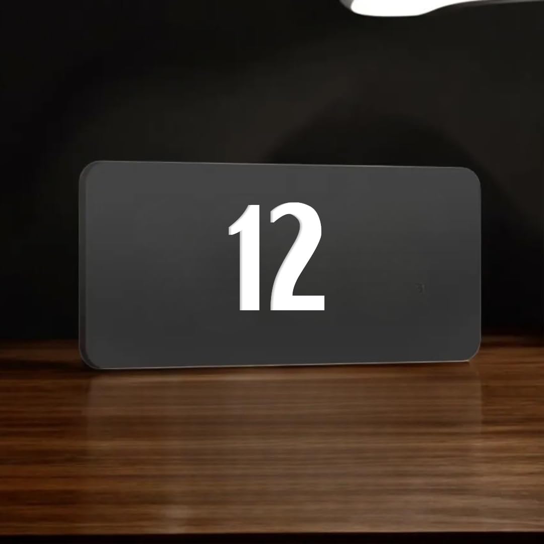 Door Number Plate - 12| Gray acrylic plate fixed white acrylic number | Easy installation type double sided tape fixed on backside-image-38