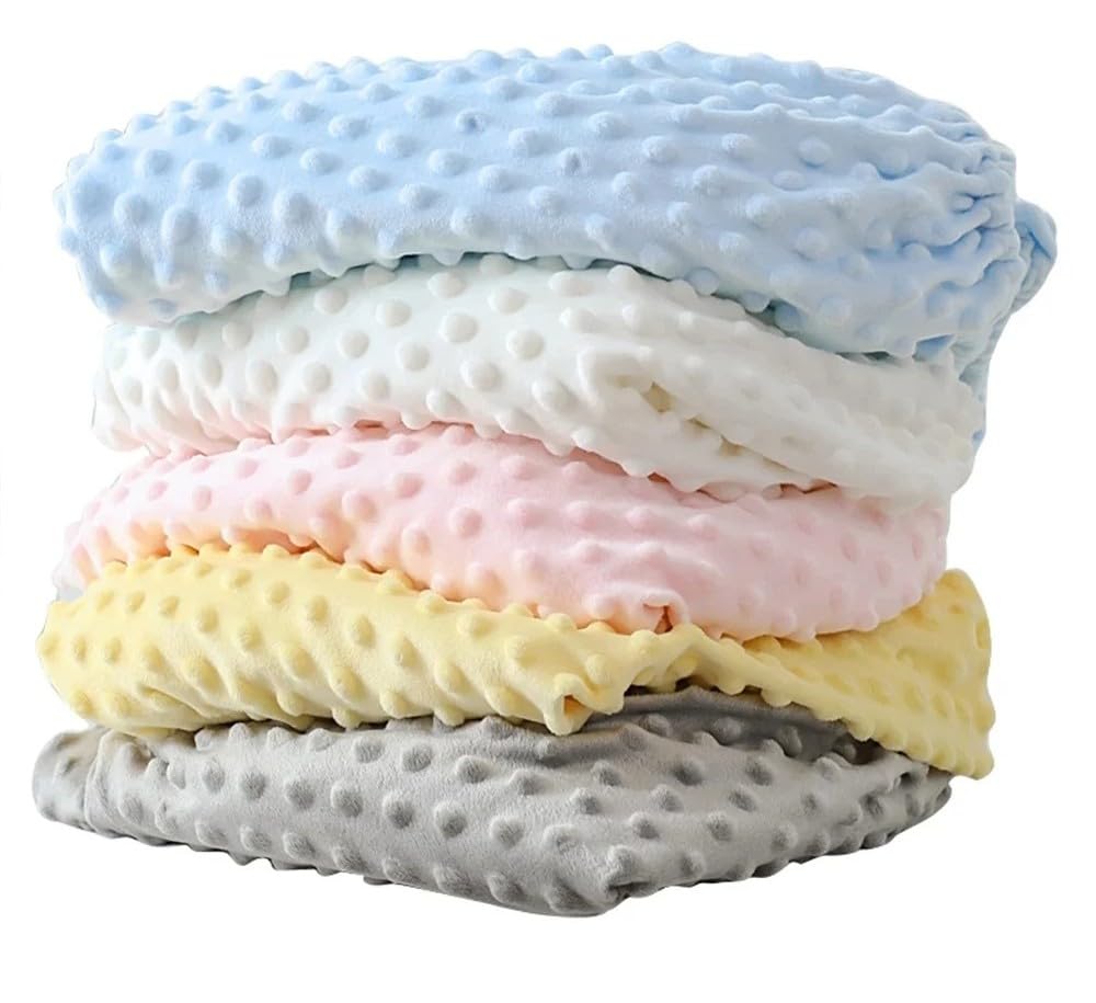Hemasa Crib Bed Sheets Dot Velvet Bed Cover Children'S Thickened Warm Baby Crib Winter (65 cm) (Pink)
