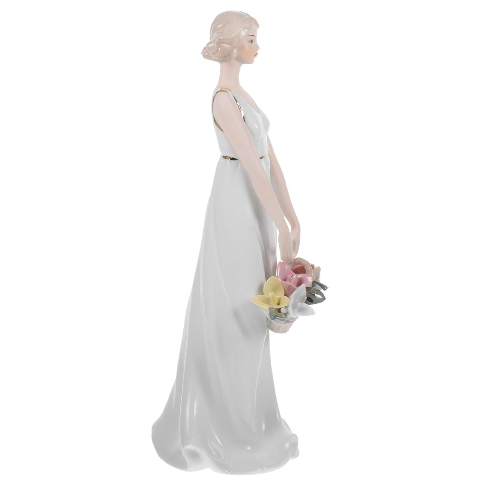 Figura de Personaje de Cerámica de Color Claro Elegante para Hogar