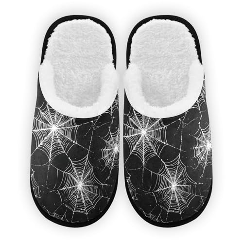 Spiders Halloween Black Slippers For Women Men Soft Memory Foam Non-Slip Hallowmas Winter Indoor House Shoes Travel Slipper