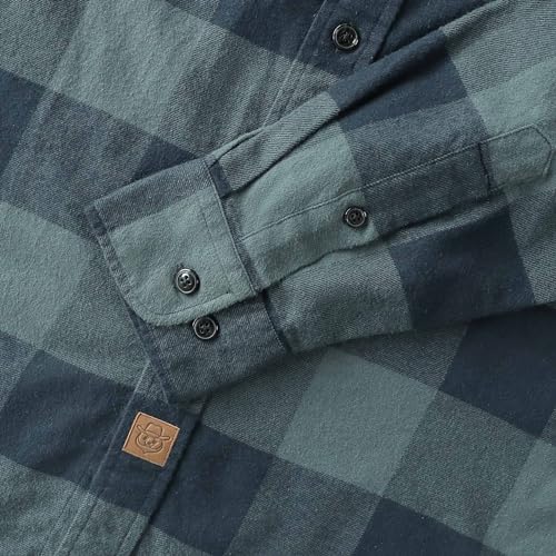 Dubinik® Flannel Shirt for Men 100% Cotton Mens Flannel Shirts Long Sleeve Plaid Soft Casual Button Down Shirt Men3