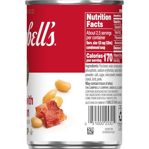 Image of Campbell's Condensed Bean With Bacon Soup, 11.25 oz Can (Pack of 4)