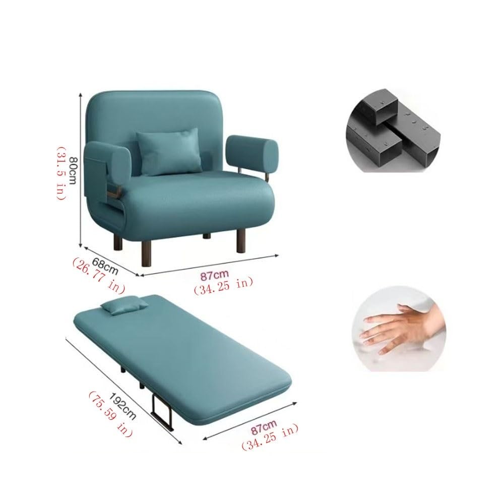 Łóżko składane – nowoczesna rozkładana sofa i wielofunkcyjny podnóżek z regulowanym oparciem do małych pokoi, mieszkań, salonów i gości