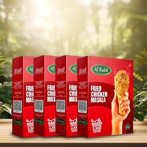 Image of AL Ruba Crispy Broasted Fried Chicken Masala To Prepare 2.5kg Chicken With Natural Herbs No Artificial Color (100g Pack of 4)