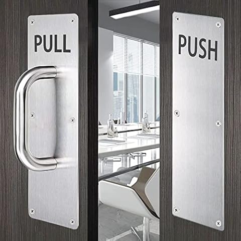 REAMTOP Stainess Steel Door Handle PULL and PUSH Plate with Fingerprint-proof Cover