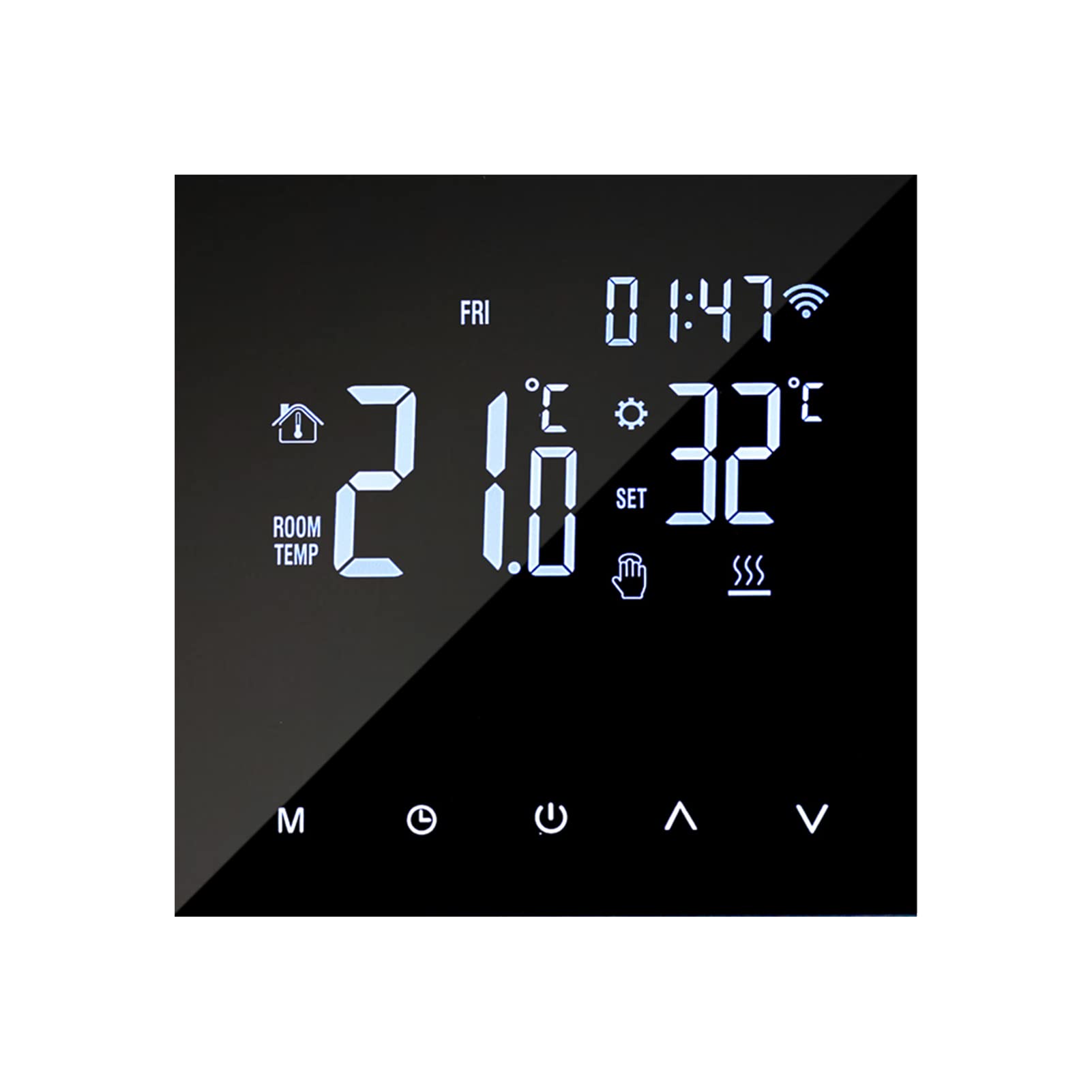 WIFI Termostato de calefacción inteligente Controlador de temperatura digital Control de aplicación de teléfono móvil Pantalla táctil Pantalla LCD Semana Programable Termostato de caldera de gas y