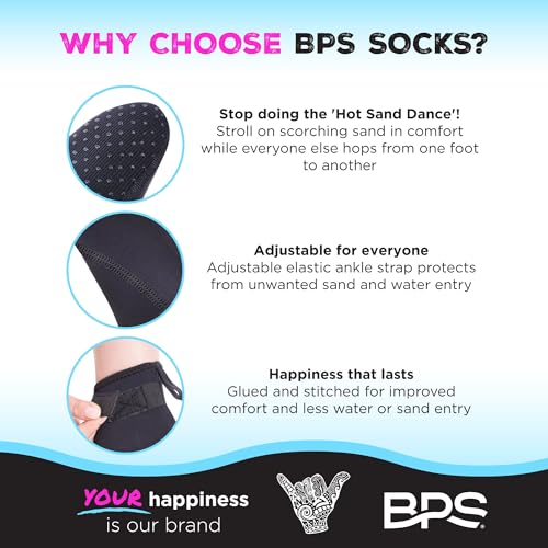 Image of BPS 'Aqua Series' 3mm Neoprene Water Socks for Sand, Beach, Soccer, Volleyball, Wetsuit Booties