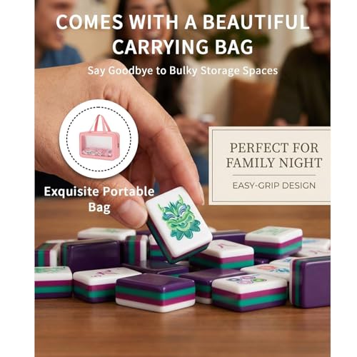 4 Layer Mahjong Tiles, 160 Piezas Acrílico con Bolsa miniatura 4