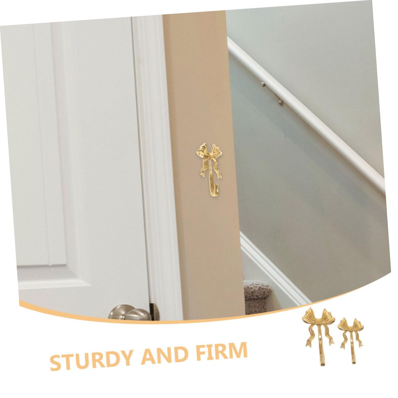 Ganci da Muro Decorativi e Portanti 2 Pezzi in Ottone a Forma di Fiocco Design Elegante e Retrò per Camera da Letto e Ufficio