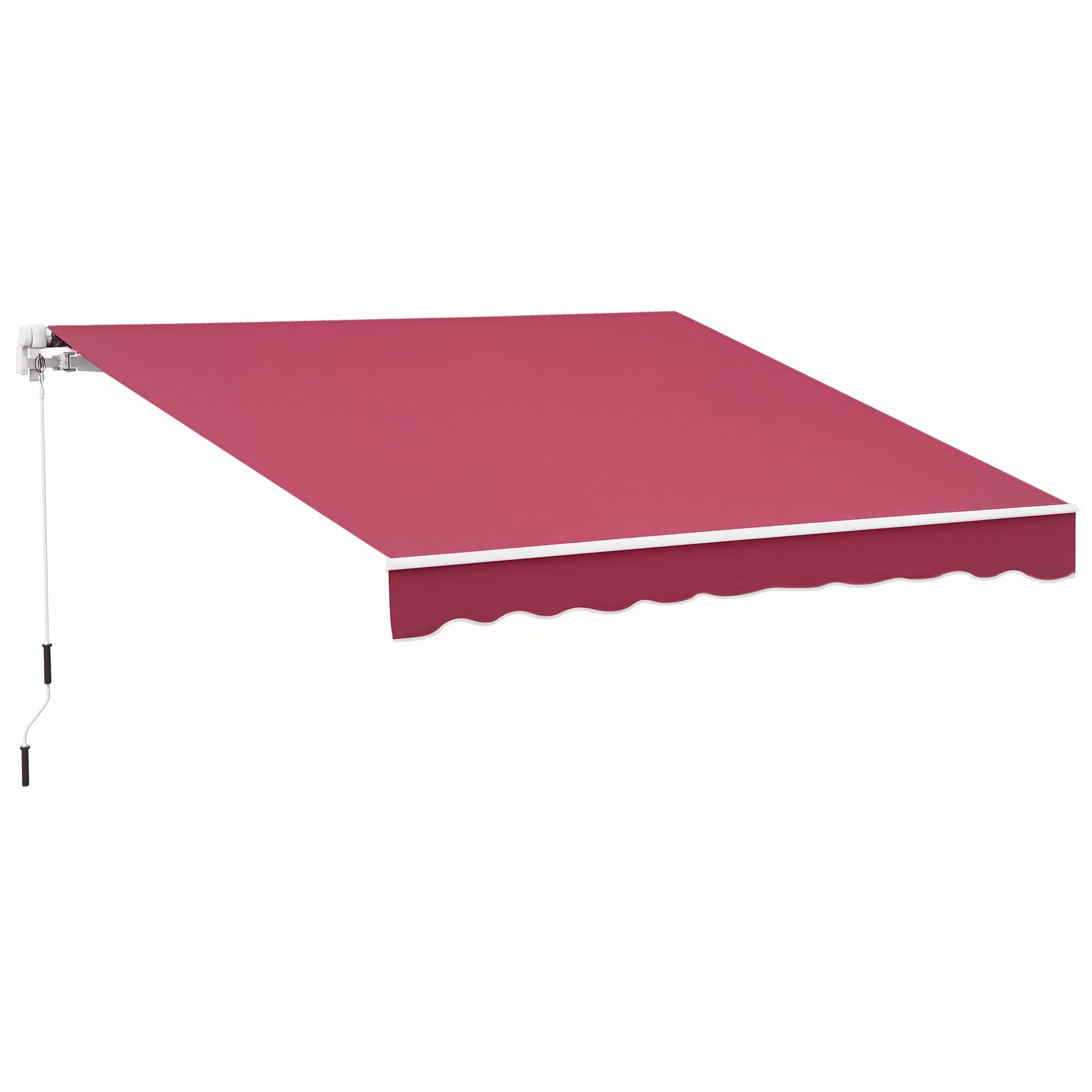 Outsunny Toldo Manual Retráctil 4x2,5 m Ángulo Ajustable Rojo | Toldo Exterior Terraza, Brazo Articulado, Estructura de Aluminio, Anti-UV e Impermeable, para Jardín