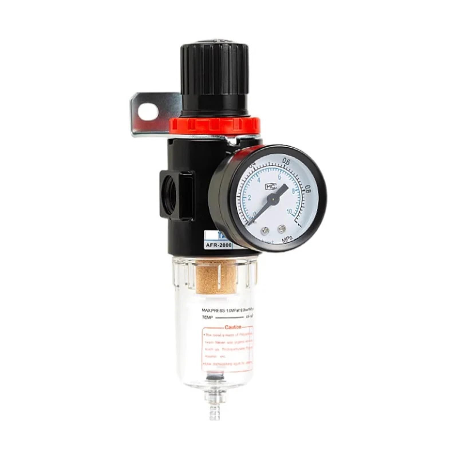 Jwvialel One Color Afr-2000 Pneumatic Treatment Unit Pressure Regulator Compressor Reducing Valve Oil Water Separation Afr2000 Gauge 1Pcs