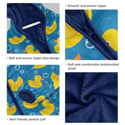 Boys' Fleece Hoody Jacket Zip Up Coat Warm Fall Winter Plush Jacket Yellow Rubber Duck Long Sleeve Outerwear3