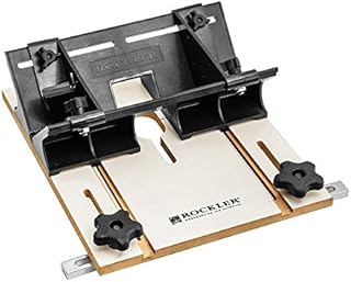 Router Table Spline Jig – Router Jigs and Templates for Small Boxes, Frames – Router Sled Holds Workpiece at 450 Angle - MDF Base w/ABS Sled Box Joint Jig - Fits Standard 3/8'' x 3/4'' Miter Slot