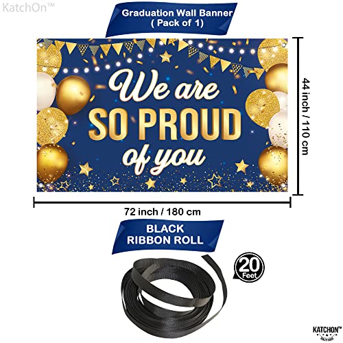 Image of KatchOn, Blue We are So Proud of You Banner - XtraLarge, 72x44 Inch | Graduation Banner Congratulations Banner for Congratulations Decorations | Grad Backdrop for Graduation Decorations 2026