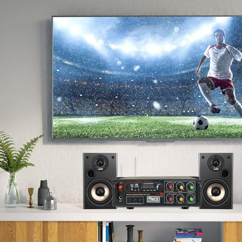 Image of Tech-lobby Stereo Amplifier with Big LED Display /Bluetooth /MIC Input /USB /SD Card Slot /FM Radio /AUX Input /Remote Control & Built-in Equalizer with Bass, Treble & Balance Control (Model -15000).