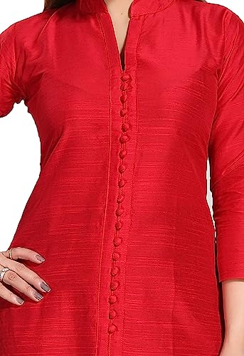 Image of DREAM & DZIRE Women's Silk Blue Straight Kurti for All Plus Size and Small Size