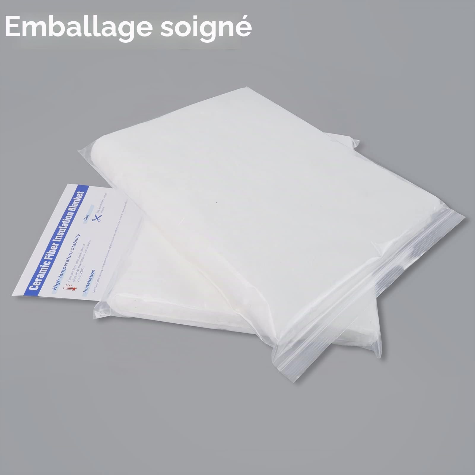 Couverture en fibre de céramique, 1500℃/2700℉, Isolation ignifuge pour lave-vaisselle, fours, forges, chaudières, fours à pizza et forge (61 X 40 X 2,54 cm)
