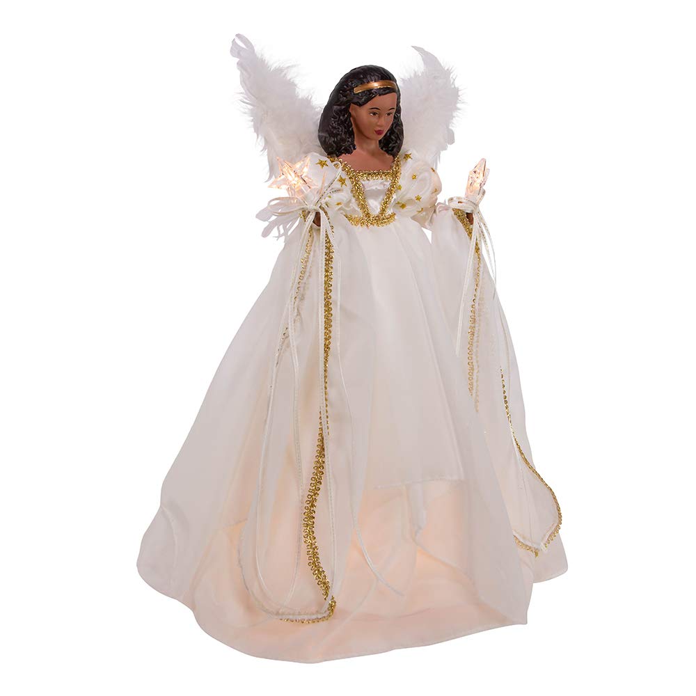 purple dressed black angel christmas tree topper 16" Fabric With Lace Black Angel Tree Topper - Bed Bath & Beyond