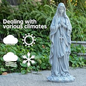 Virgin Mary Praying Statue 3149 Inch Tall Outdoor Garden Religious Garden Statue Mary Statue Outdoor Yard Patio Deck Home Entryway Hallway Sculpture Magnesium Oxide Stone
