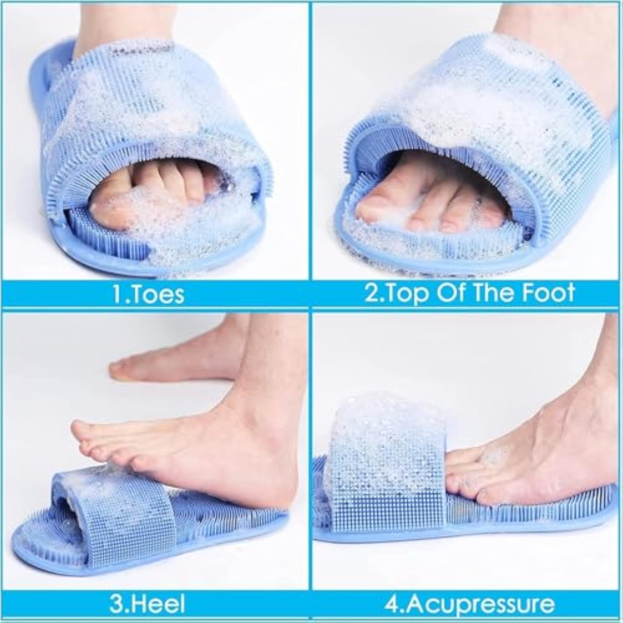 Silicone Shower Foot Scrubber with Suction Cups