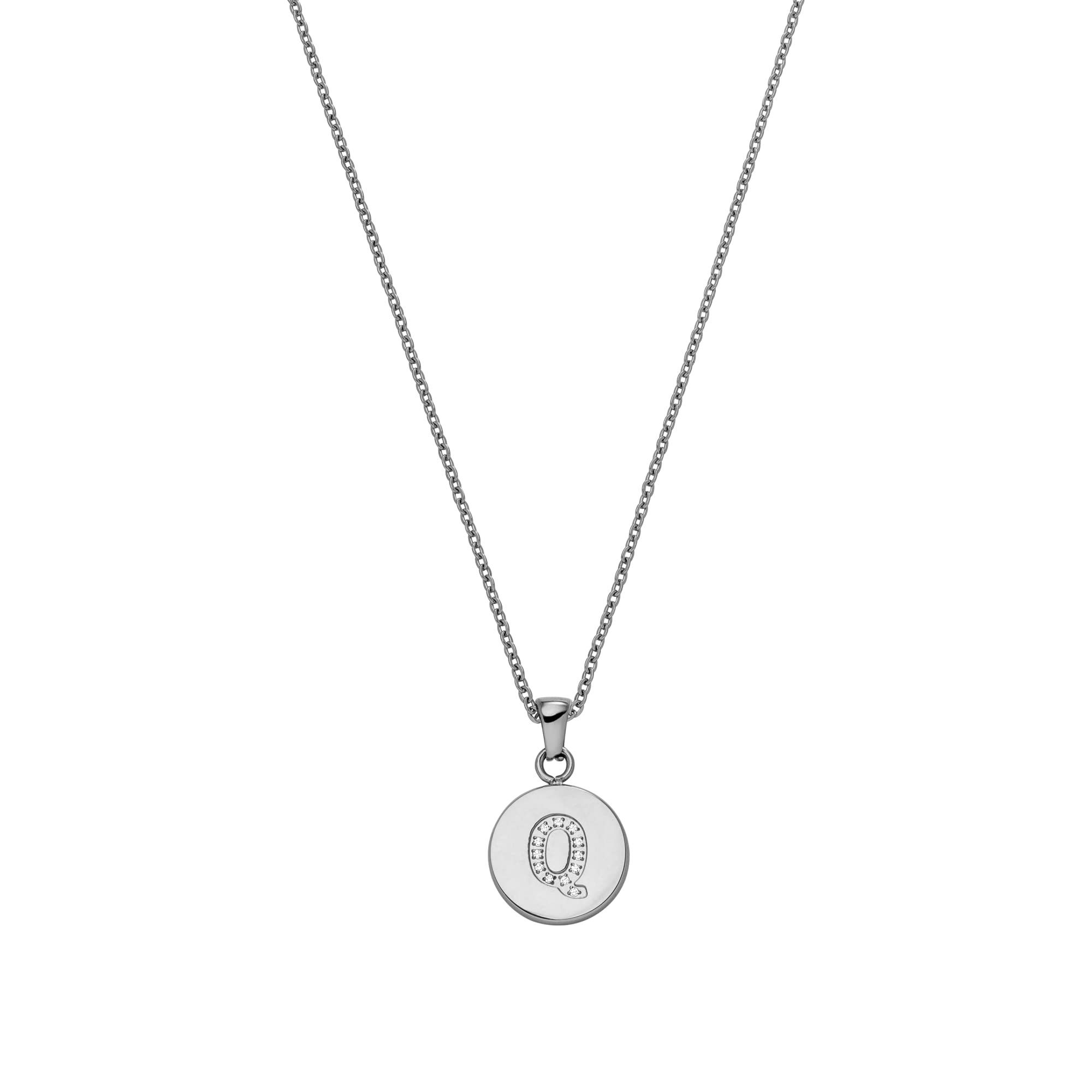 Purelei® Collana Iniziale Coin Con Pietre - Acciaio Inox Oro 18K, Regolabile 50-55cm, Gioielli Donna