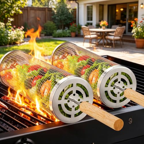 Nesting Grill Baskets (2 PCS), 304 Stainless...