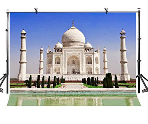 Fondo fotográfico 7x5 ft Taj Mahal de vinilo blanco miniatura 1