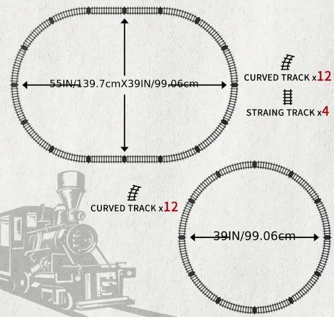 Miniatura 4 de Tren eléctrico clásico de Navidad con locomotora de vapor, pista de 27.9 in, luces y efectos de sonido, modelo de tren temático navideño con coches