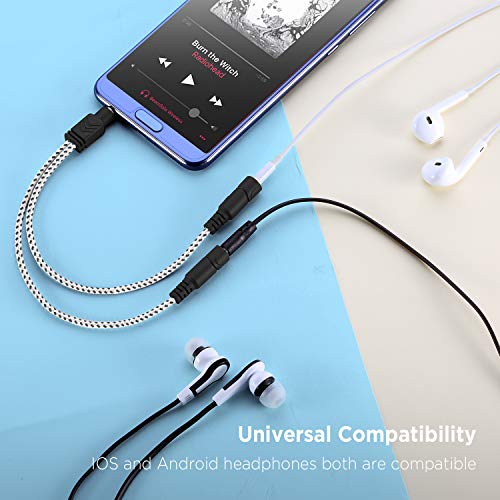 image for DUKABEL Headphone Splitter, Knitted 3.5mm Audio Splitter TRS 3-Pole Au