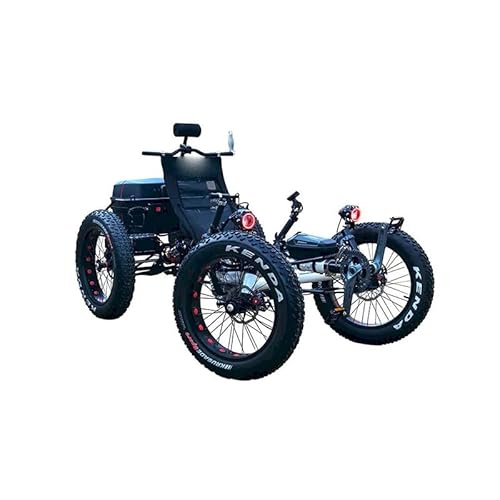 cozytrikes Electric Fat Tire Recumbent Quad | All-Terrain 4-Wheel E-Quad with Fat Tires & LCD Display | Powerful Motor & Comfortable Ride| Electric Bicycle for Adults