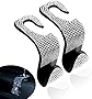 Yonput 2 PCS Bling Car Seat Headrest Hook, Crystal Back Seat Hanger Storage Organizer Rhinestone Car Headrest Hangers for Purse, Bag, Handbag, Grocery (White)