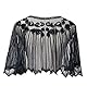 VILOREE Damen Umschlagtücher Stola für Abendkleid 1920s Retro Schal Hochzeit Party Braut Schal Gatsby Kostüm Accessoires Schwarz (58)