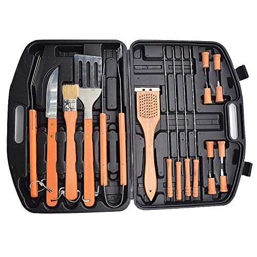 BouBou Set Barbecue In Acciaio Inossidabile Da 18 Pezzi Con Custodia Per Barbecue Kit Di Accessori Per Utensili Per Barbecue Per Attività All'Aperto Di Pentole Da Campeggio - 18#