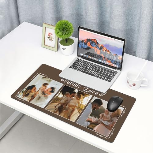 Image of Custom Large Desk Mat with Photo Text Personalized Picture Logo Non-Slip Game Computer Mouse Pad Customized Office Supplies (3 Photos)