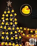 AceList 60 LED Rubber Ducks String Lights with USB & Waterproof Battery Box, Christmas Ducks, Unique Gifts for Jeep Ducks Lovers, Yellow Rubber Ducks for Party, Birthday, Christmas Decor