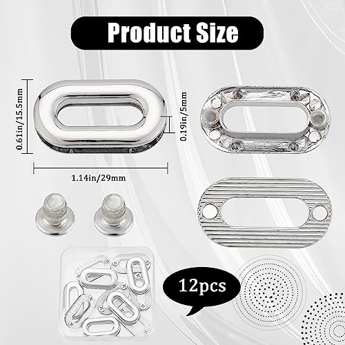 Image of GORGECRAFT 12PCS Screw-in Oval Eyelet Metal Screw Together Grommets Shackle Purse End Rings Bag Loop Handle Connectors Alloy Snaps for DIY Sewing Crafts Clothes Leather Bags Replacement Hardware