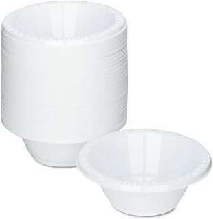 VeZee Medium Weight White Disposable 5 oz. Plastic Dessert Bowls for Elegant Parties, Hotel, Resturants & Home Use|800CT