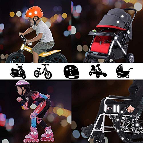 42 Stickers Réfléchissants YIKEF – Adhésifs Haute Visibilité, Imperméables, Pour Vélo, Casque, Poussette, Trottinette
