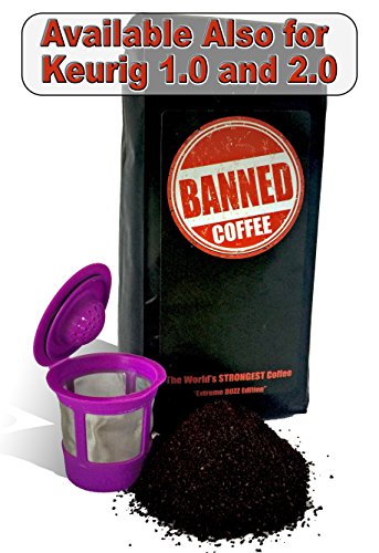 Banned Coffee Ground World's Strongest Coffee - Our Best Super Strong Medium Dark Roast (Ground, 1 lb)