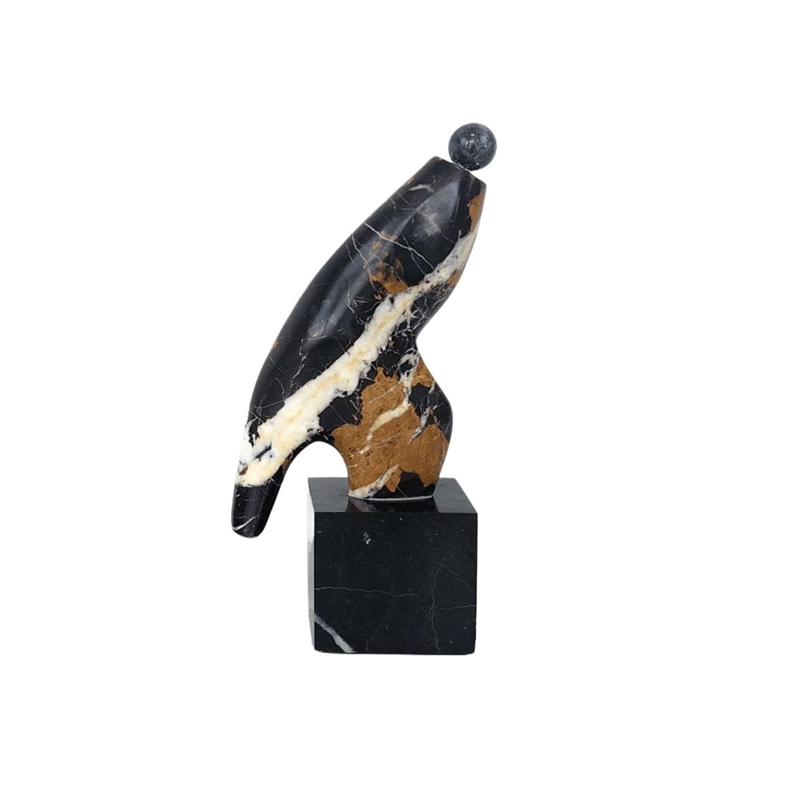 Zhaoj24-05 Art Sculptures Luxury Marble Abstract Sculpture Ornament Creative Home Art Decoration(Black)