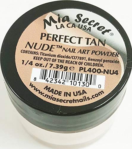 Mia Secret Sistema profesional de uñas en polvo para arte de uñas, colección Nude 0.25 onzas, bronceado perfecto