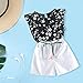 Summer New Girls Fashion Chiffon Suit Floral Polka Dot Suit Flying Sleeve Chiffon White Big Baby (J, 6-12 Months)