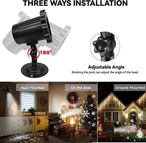 Christmas Projector Lights Outdoor, Indoor Christmas Decorations Snowfall Led Light Projectors With Waterproof White Snowflake For Xmas，Holiday, Home，Party，Garden And Patio Decoration #TOP7