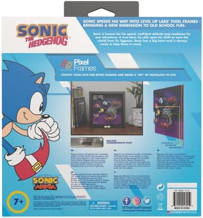 Level Up Labs Pixel Frames: Sonic Mania - Heroes vs Dr Eggman - 3D Shadow Box - Framed Decor for Wall, Home, Shelf Display, Game Poster Art Collectibles, Boys Girls Teen Gaming Room Decoration — view 5