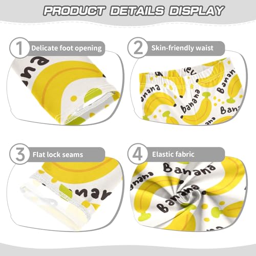 Cute Big Banana Fruit Girls Leggings,Workout Leggings for Girls Toddler Athletic Leggings Size for 3-10T3