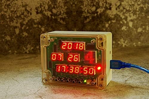 Digital Alarm Clock LED dot Matrix Clock Electronic Desktop Clock 24H Display for Home, Bedroom, Office