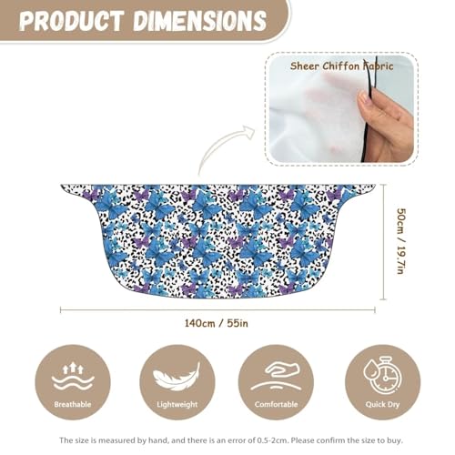 Tongluoye Saída de praia Sarongue feminina para roupa de banho, Couro de vaca borboleta, One Size