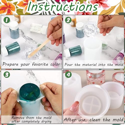 3 Pezzi Stampi per Candele in Silicone, 3 Tamaños