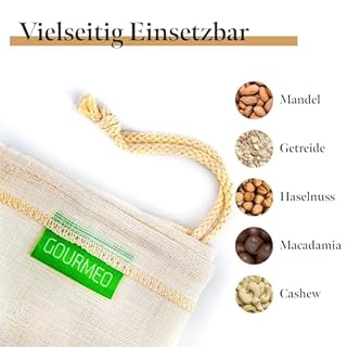 GOURMEO Sacchetto filtrante per Latte vegetale I Sacchetto a Maglie fine per filtrare Latte di soia, mandorle, nocciole, Panno filtrante